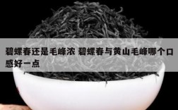 碧螺春还是毛峰浓 碧螺春与黄山毛峰哪个口感好一点