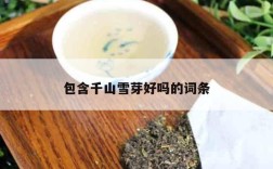 包含千山雪芽好吗的词条